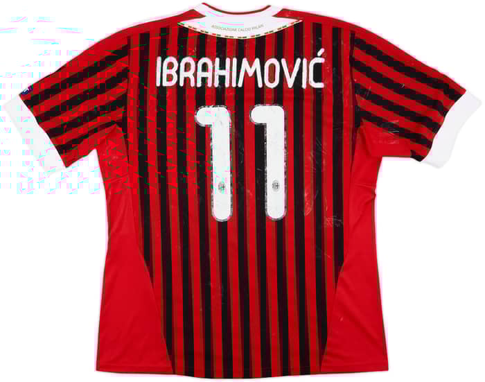 2011-12 AC Milan Home Shirt Ibrahimovic #11 - 4/10 - (XL)