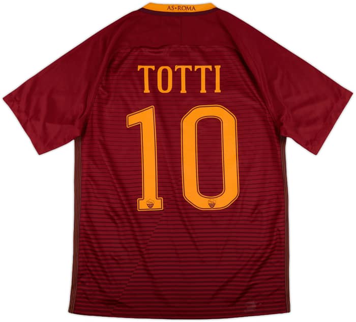 2016-17 Roma Home Shirt Totti #10 - 7/10 - (M)