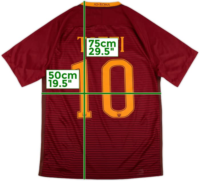 2016-17 Roma Home Shirt Totti #10 - 7/10 - (M)