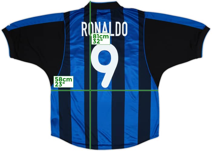 2000-01 Inter Milan Home Shirt Ronaldo #9 - 9/10 - (XL)