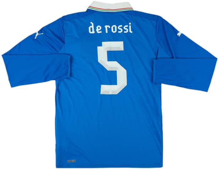 2012-13 Italy Home L/S Shirt De Rossi #5 - 6/10 - (L)