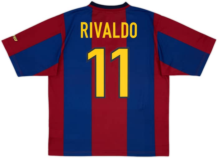 1998-00 Barcelona Basic Home Shirt Rivaldo #11 - 9/10 - (L)