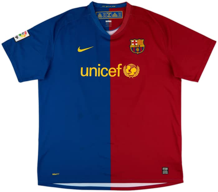 2008-09 Barcelona Home Shirt A.Iniesta #8 - 9/10 - (XXL)