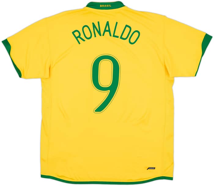 2006-08 Brazil Home Shirt Ronaldo #9 - 8/10 - (L)