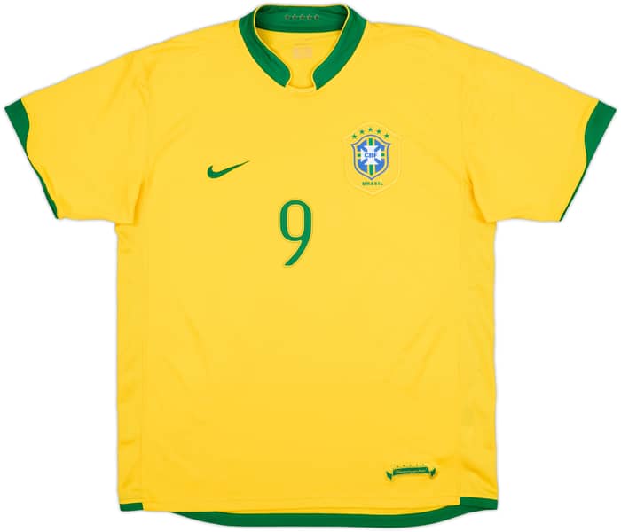 2006-08 Brazil Home Shirt Ronaldo #9 - 8/10 - (L)