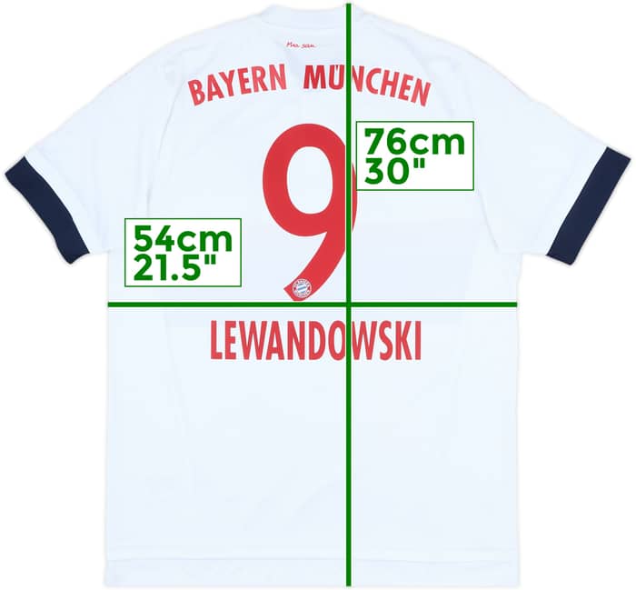 2015-16 Bayern Munich Away Shirt Lewandowski #9 - 4/10 - (L)