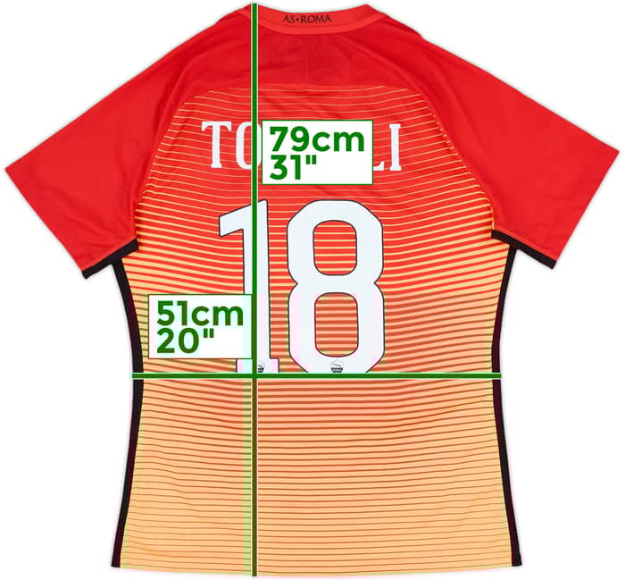 2016-17 Roma Player Issue Third Shirt Tonelli #18 - 8/10 - (XL)