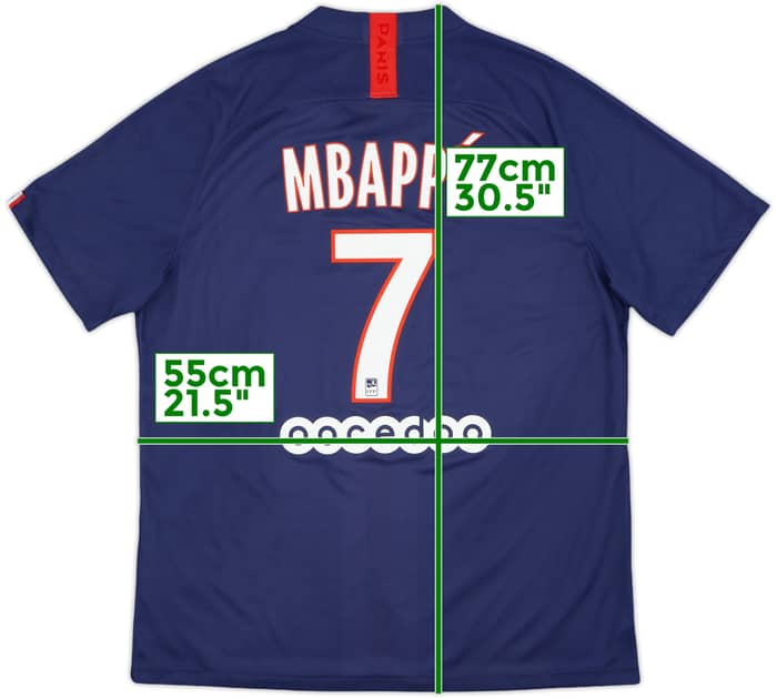 2019-20 Paris Saint-Germain Home Shirt Mbappe #7 - 9/10 - (XL)