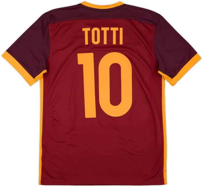 2015-16 Roma Home Shirt Totti #10 - 10/10 - (M)