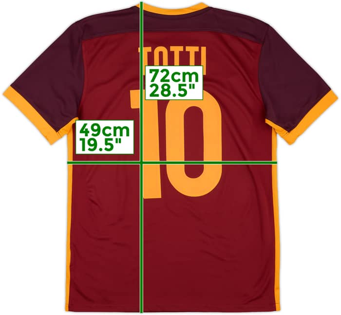 2015-16 Roma Home Shirt Totti #10 - 10/10 - (M)