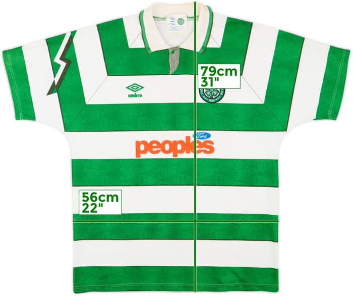 1991-92 Celtic Home Shirt #8 - 5/10 - (L)