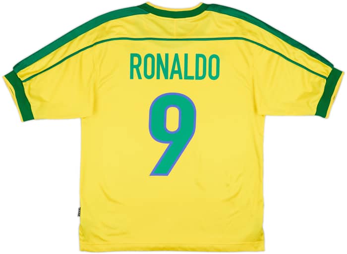 1998-00 Brazil Home Shirt Ronaldo #9 - 7/10 - (S)