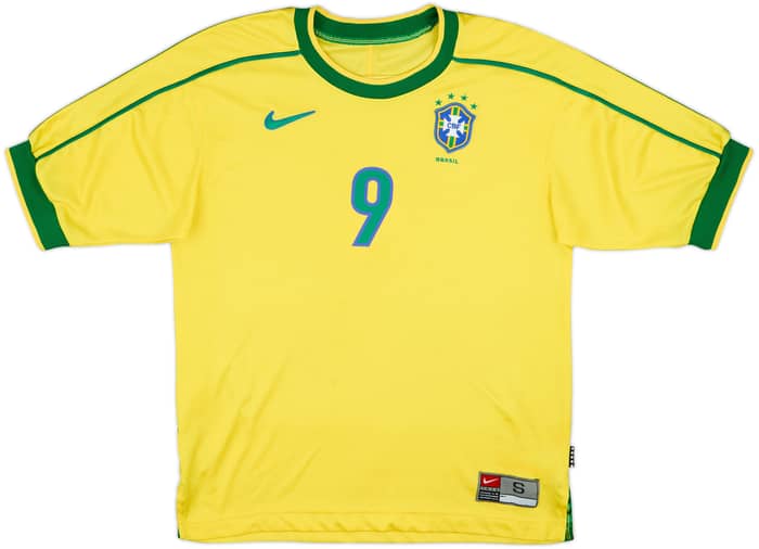 1998-00 Brazil Home Shirt Ronaldo #9 - 7/10 - (S)