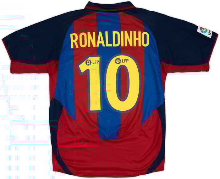 2003-04 Barcelona Home Shirt Ronaldinho #10 - 7/10 - (L)