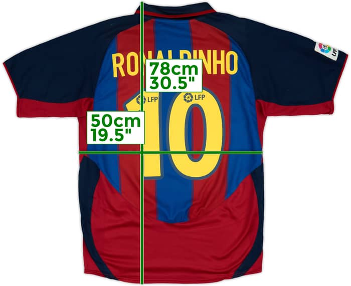 2003-04 Barcelona Home Shirt Ronaldinho #10 - 7/10 - (L)