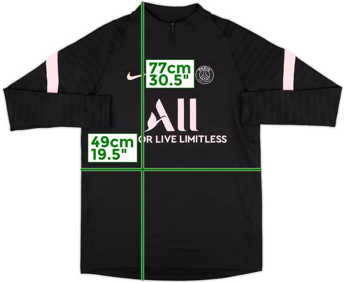 2021-22 Paris Saint-Germain Nike 1/4 Zip Drill Top - 8/10 - (M)