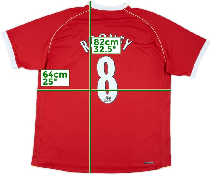 2006-07 Manchester United Home Shirt Rooney #8 - 8/10 - (XXL)