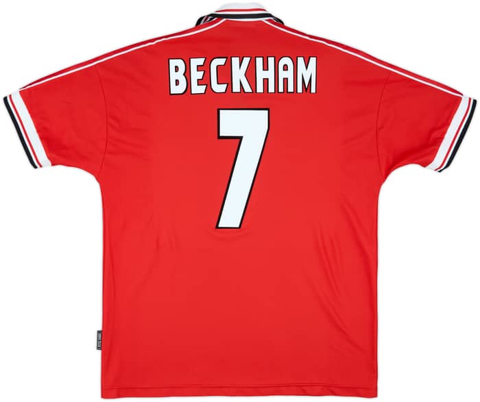 1998-00 Manchester United Home Shirt Beckham #7 - 7/10 - (XL)