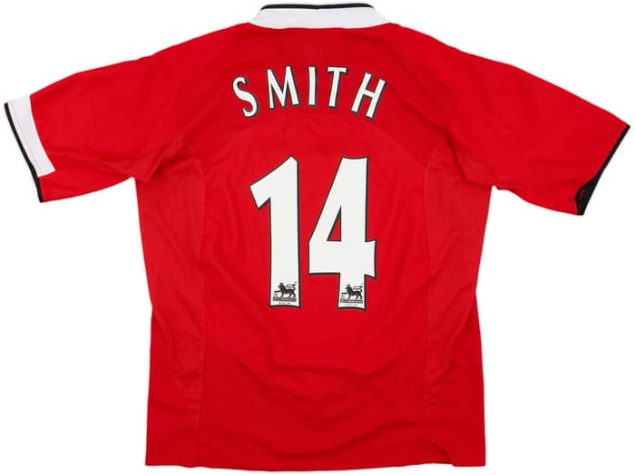 2004-06 Manchester United Home Shirt Smith #14 - 8/10 - (M)