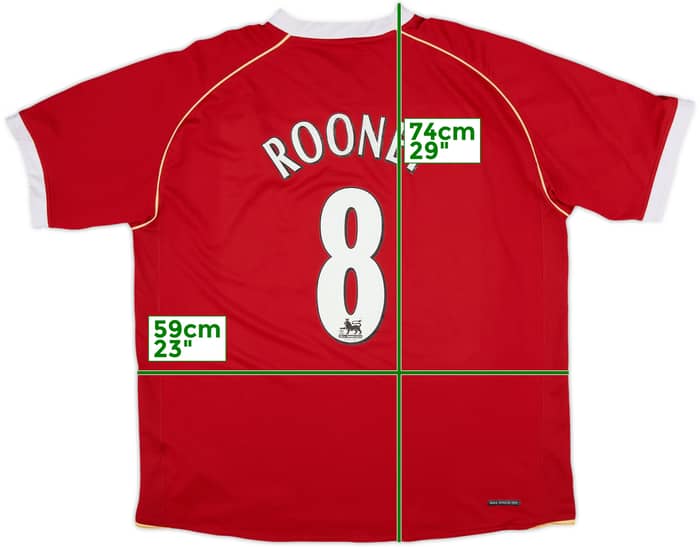 2006-07 Manchester United Home Shirt Rooney #8 - 7/10 - (XL)