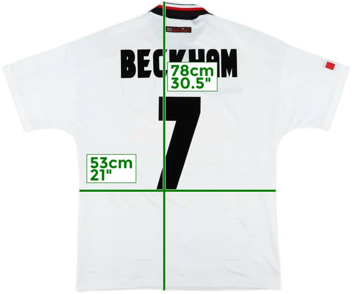 1997-99 Manchester United Away Shirt Beckham #7 - 10/10 - (L)
