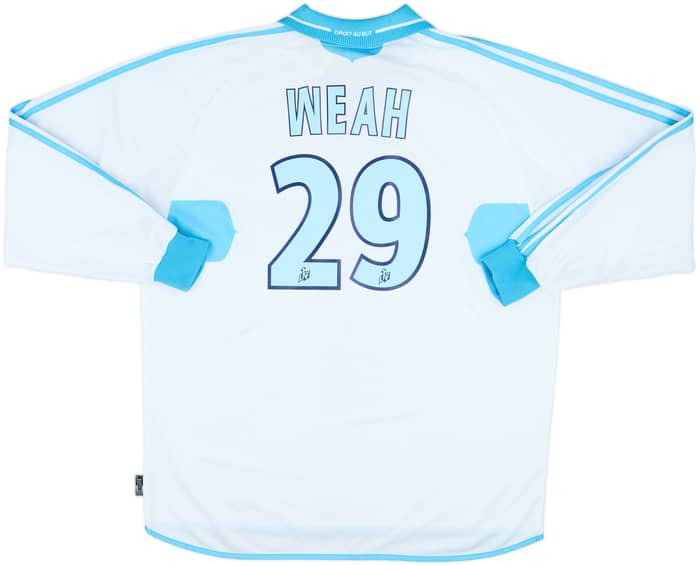 2000-01 Olympique Marseille Player Issue Home L/S Shirt Weah #29 (XL)