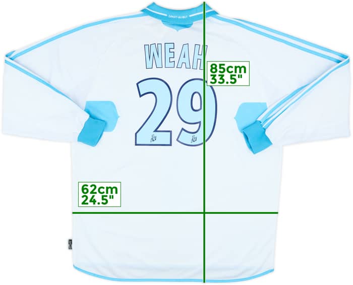 2000-01 Olympique Marseille Player Issue Home L/S Shirt Weah #29 (XL)