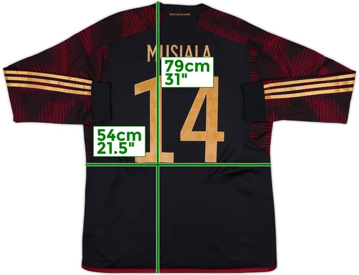 2022-23 Germany Away L/S Shirt Musiala #14 - 10/10 - (L)