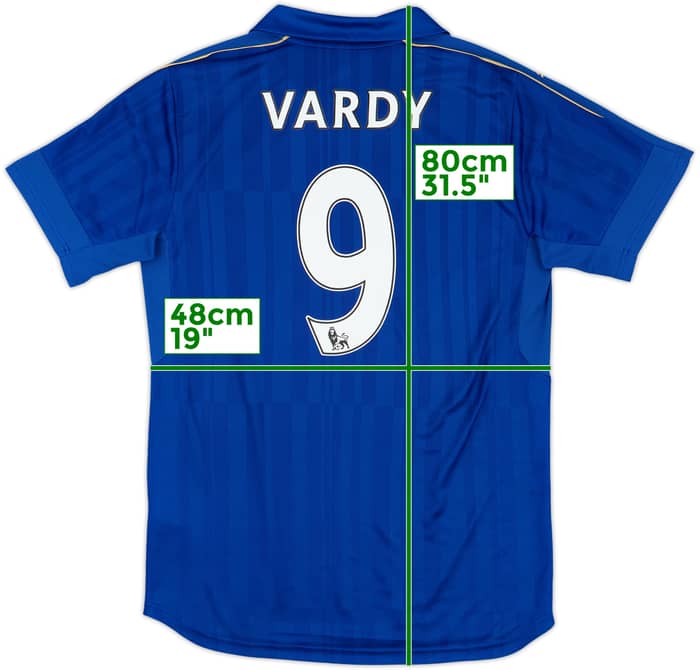 2016-17 Leicester Home Shirt Vardy #9 - 7/10 - (M)