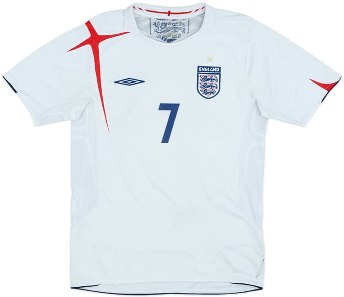 2005-07 England Home Shirt Beckham #7 - 6/10 - (M)
