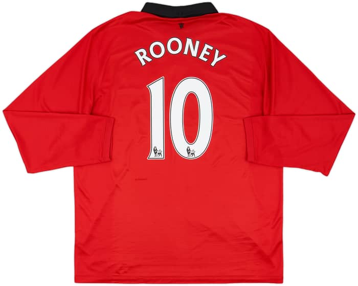 2013-14 Manchester United Home L/S Shirt Rooney #10 - 7/10 - (XL)