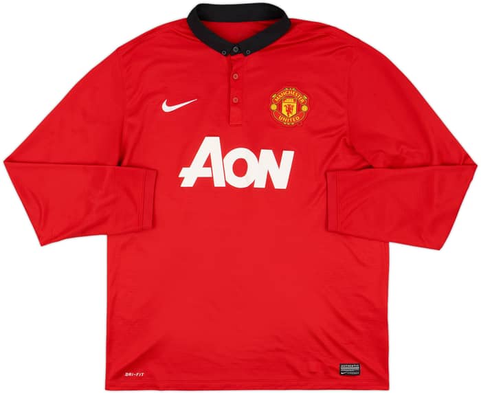 2013-14 Manchester United Home L/S Shirt Rooney #10 - 7/10 - (XL)