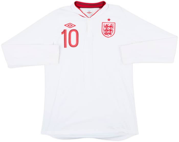 2012-13 England Home L/S Shirt Rooney #10 - 9/10 - (M)