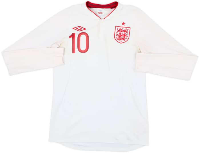 2012-13 England Home L/S Shirt Rooney #10 - 6/10 - (S)
