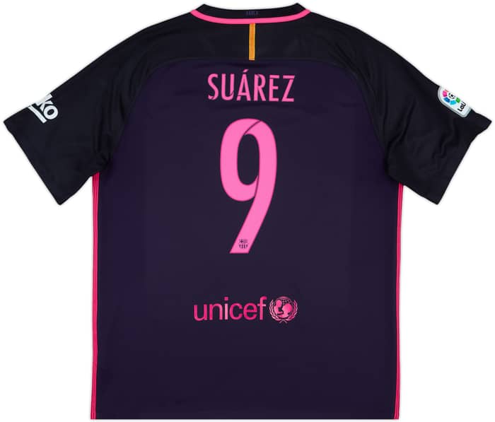 2016-17 Barcelona Away Shirt Suarez #9 - 7/10 - (XL)