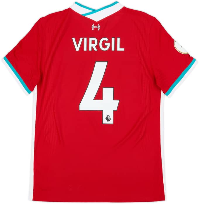 2020-21 Liverpool Authentic Home Shirt Virgil #4 - 9/10 - (M)