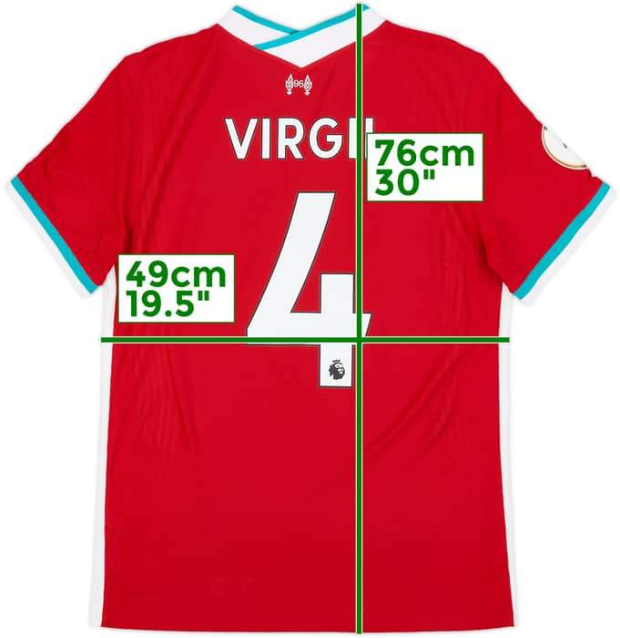 2020-21 Liverpool Authentic Home Shirt Virgil #4 - 9/10 - (M)