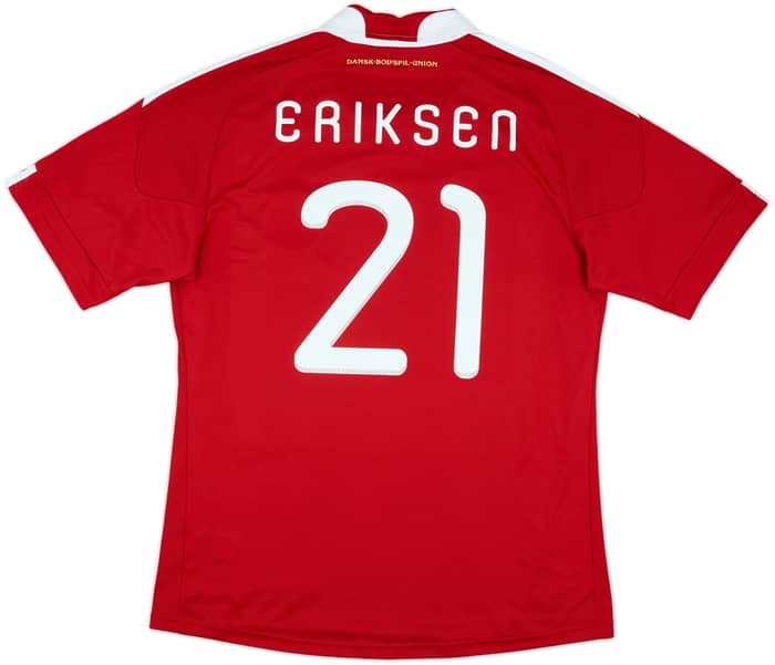 2010-11 Denmark Home Shirt Eriksen #21 - 9/10 - (L)