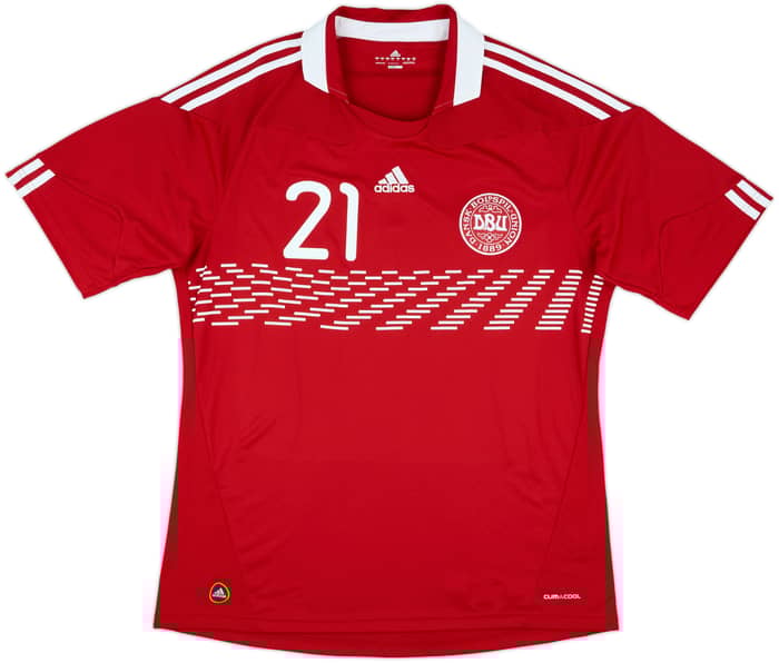 2010-11 Denmark Home Shirt Eriksen #21 - 9/10 - (L)