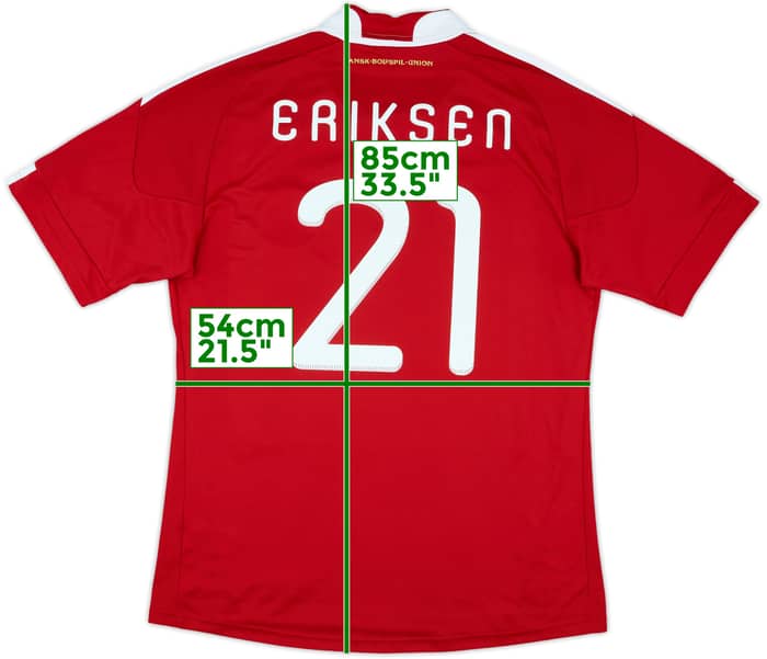 2010-11 Denmark Home Shirt Eriksen #21 - 9/10 - (L)