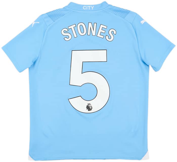 2023-24 Manchester City Home Shirt Stones #5 - 8/10 - (XL.Boys)