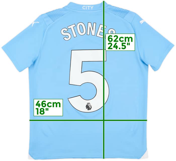 2023-24 Manchester City Home Shirt Stones #5 - 8/10 - (XL.Boys)