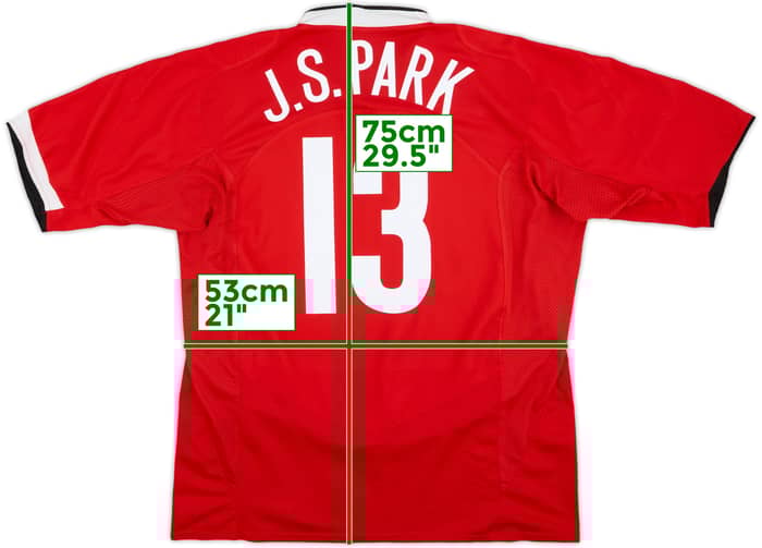 2004-06 Manchester United Home Shirt J.S.Park #13 - 8/10 - (XXL)