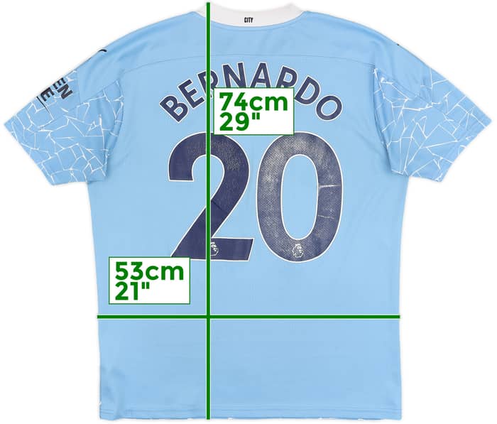 2020-21 Manchester City Home Shirt Bernardo #20 - 5/10 - (L)