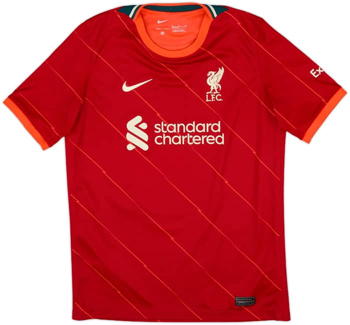 2021-22 Liverpool Home Shirt Virgil #4 - 8/10 - (L.Boys)