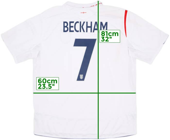 2005-07 England Home Shirt Beckham #7 (XXL)