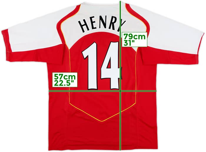 2004-05 Arsenal Home Shirt Henry #14 - 6/10 - (XL)