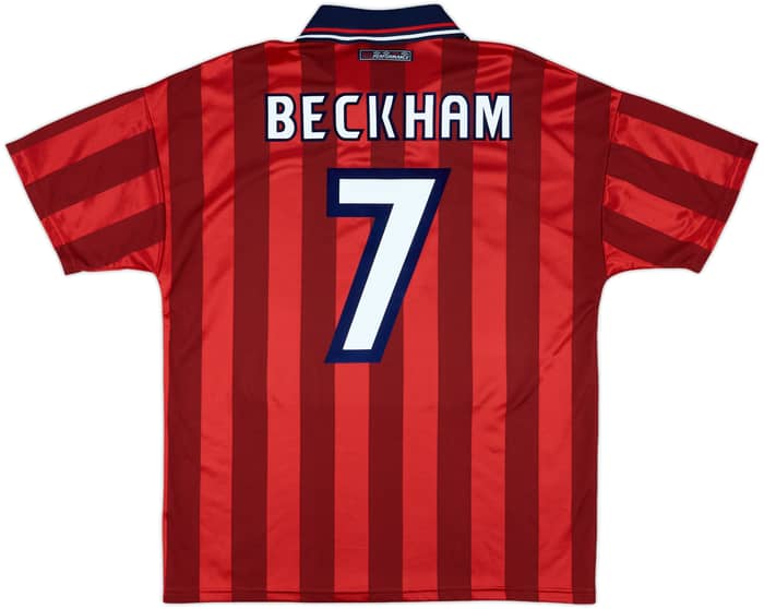 1997-99 England Away Shirt Beckham #7 - 10/10 - (L)