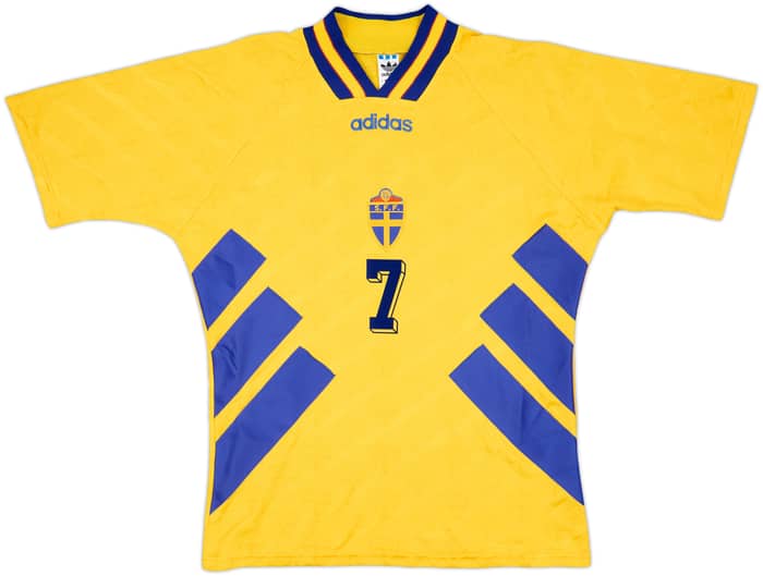 1994-96 Sweden Home Shirt Larsson #7 - 9/10 - (M)