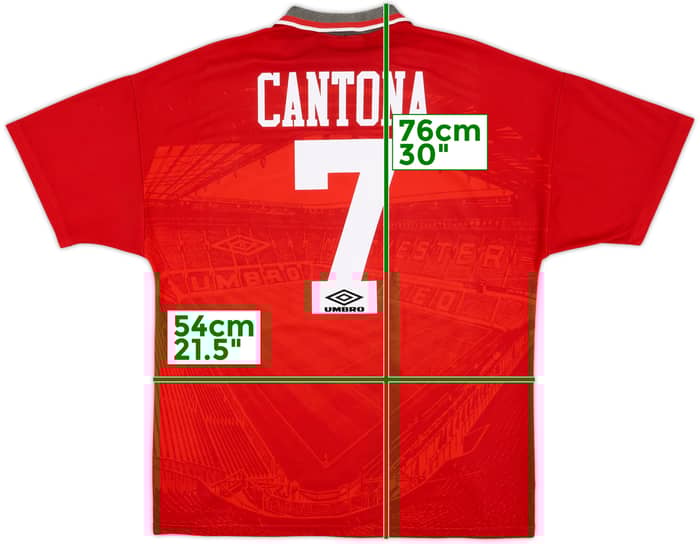 1994-96 Manchester United Home Shirt Cantona #7 - 7/10 - (L)